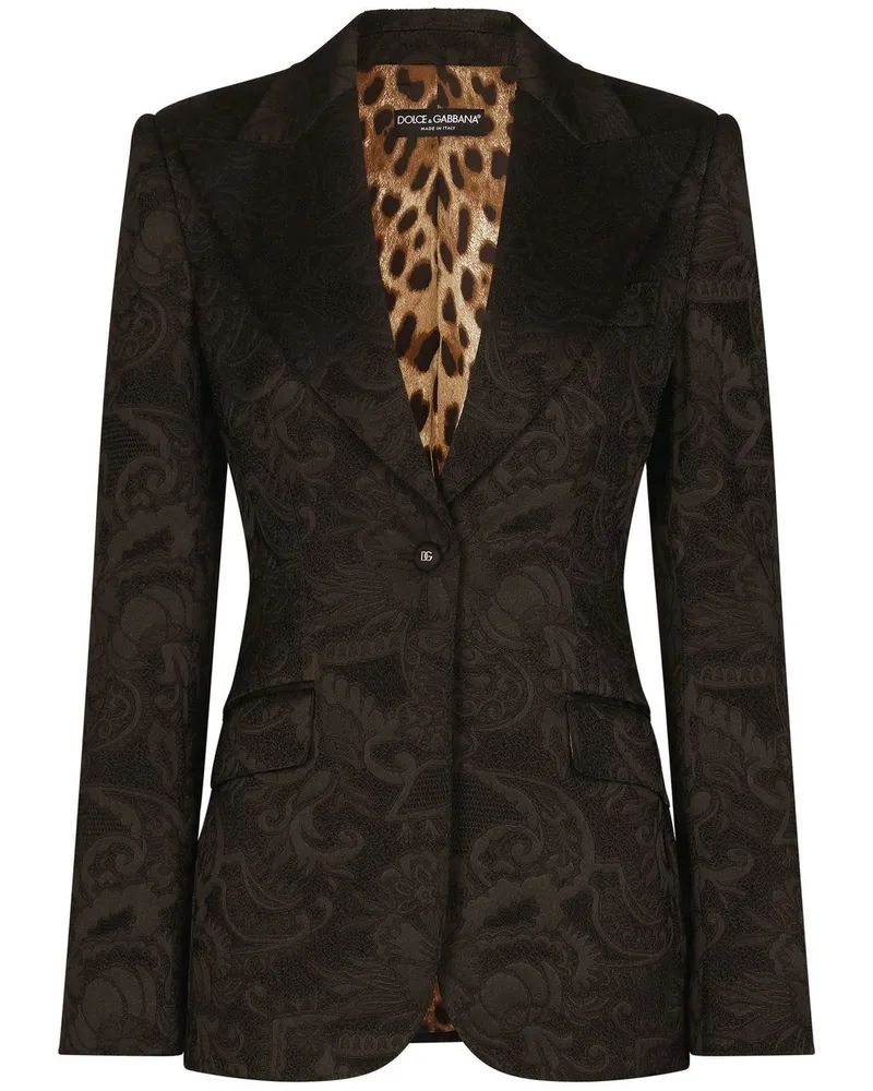 Dolce & Gabbana Einreihiger Turlington Blazer aus Jacquard - Braun Braun