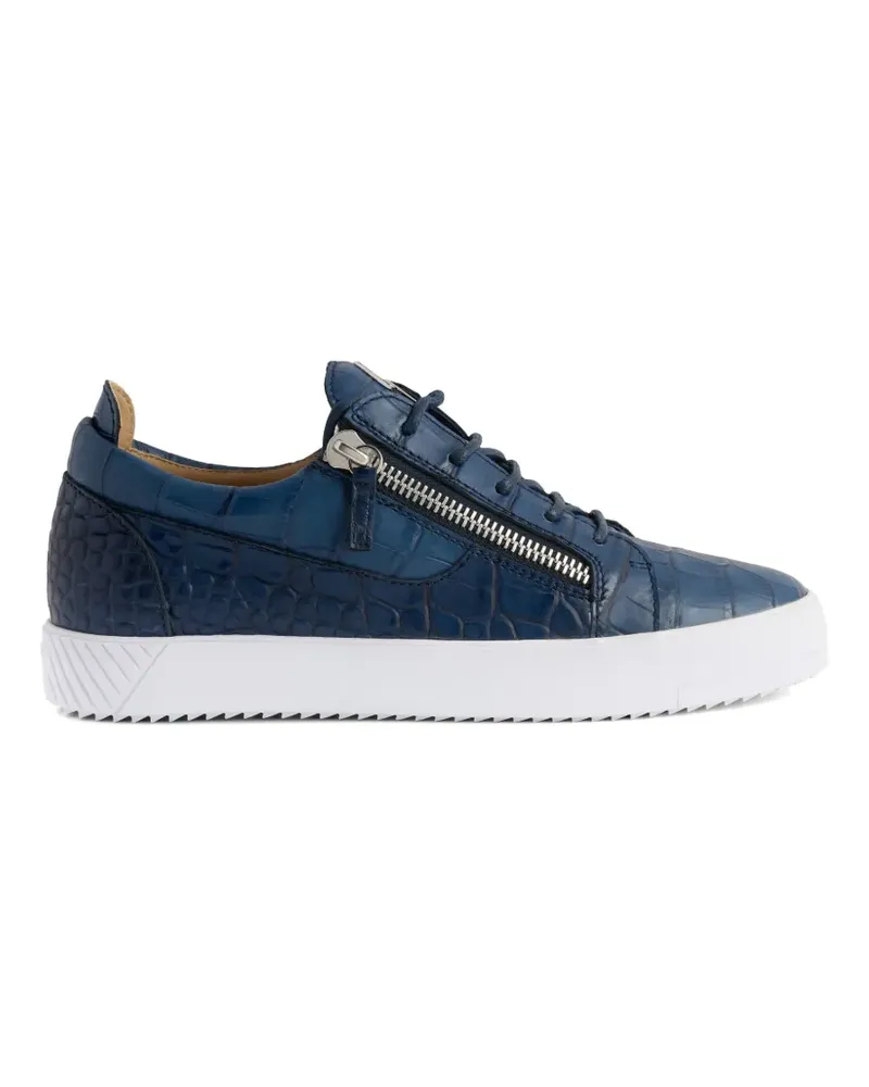 Giuseppe Zanotti crocodile-effect zip sneakers - Blau Blau