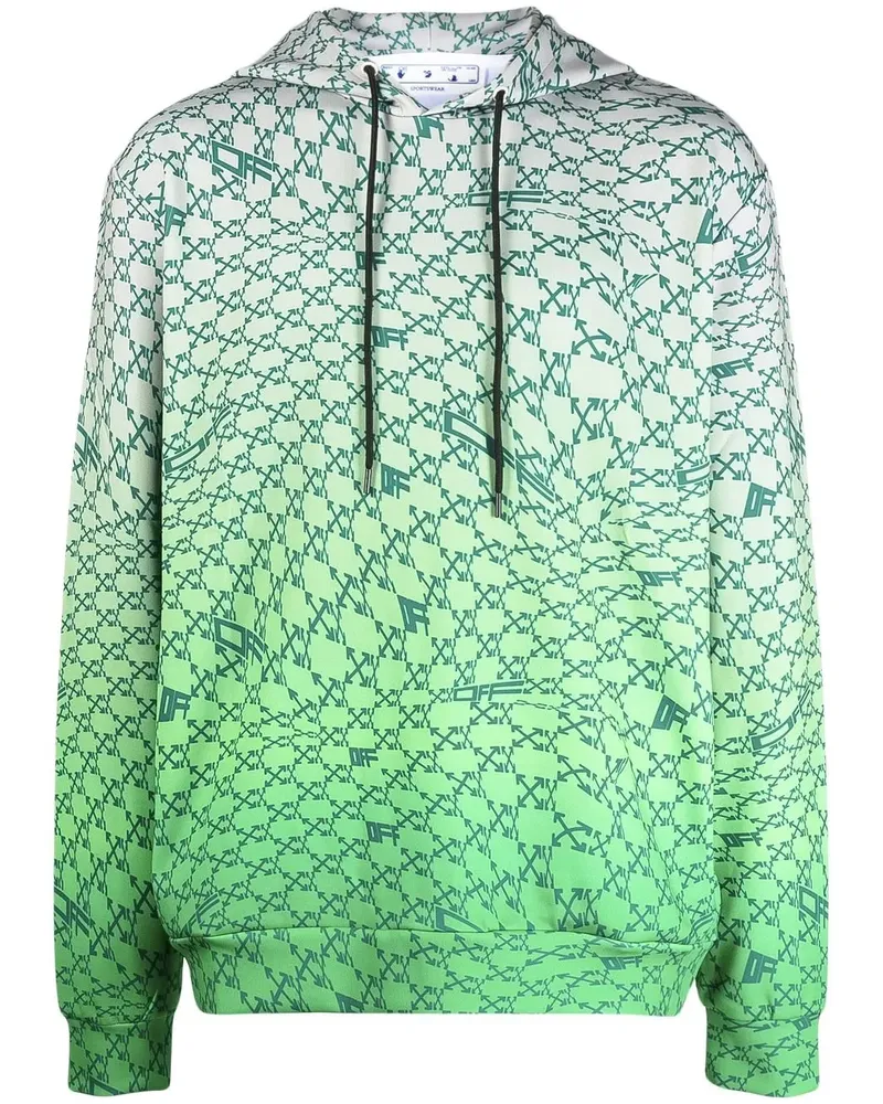 OFF-WHITE Hoodie mit Arrows-Print - Grün Grün