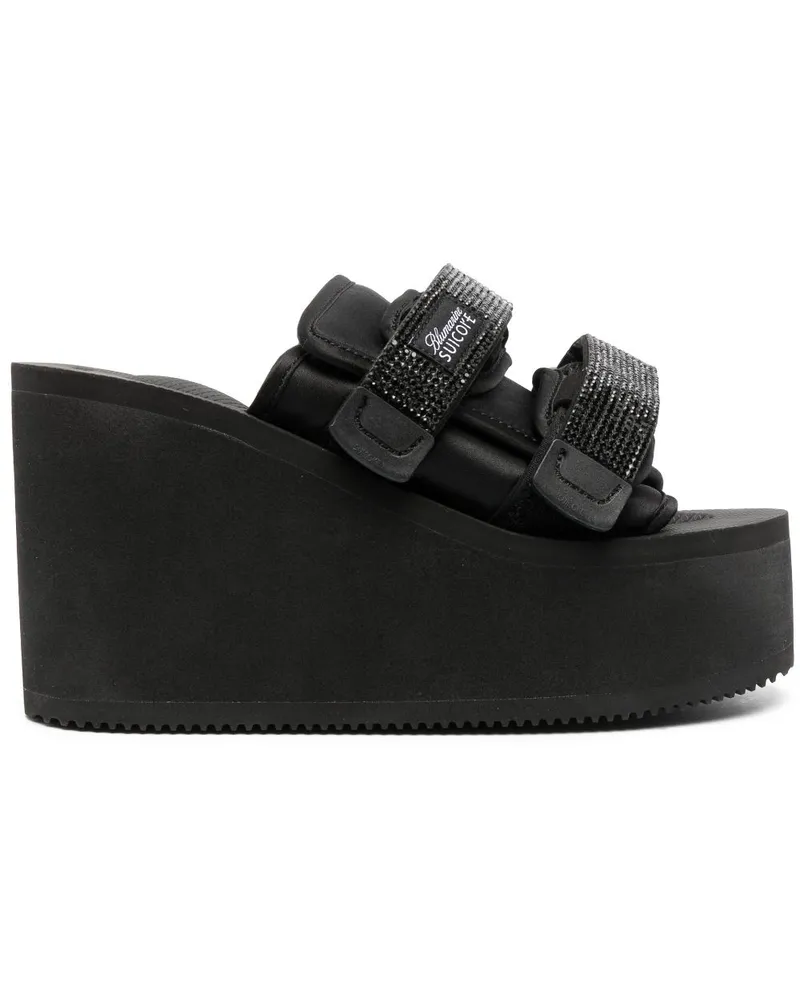 Blumarine x Suicoke Moto Mules 105mm Schwarz