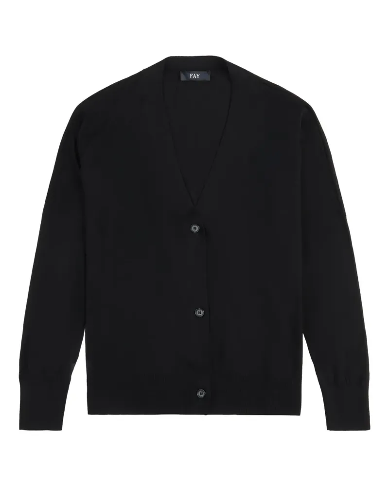Fay Cardigan mit V-Ausschnitt - Schwarz Schwarz
