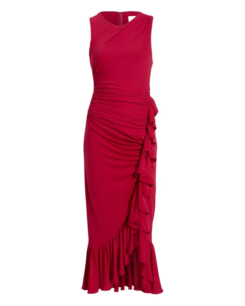 Cinq à Sept Gerüschtes Fatima Midikleid - Rot Rot