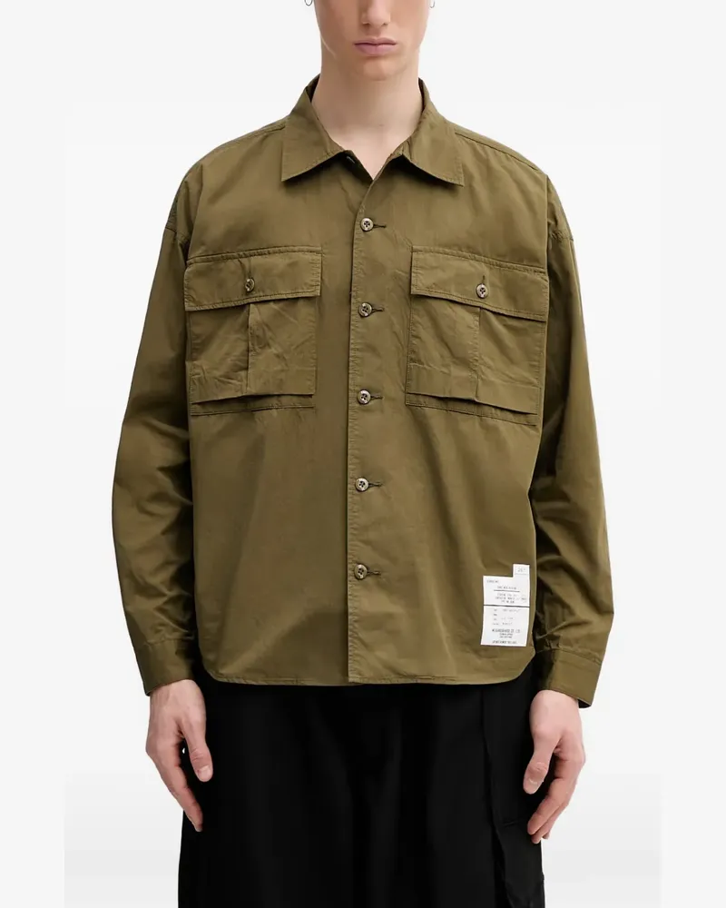 Neighborhood logo-patch flap-pocket shirt - Grün Grün