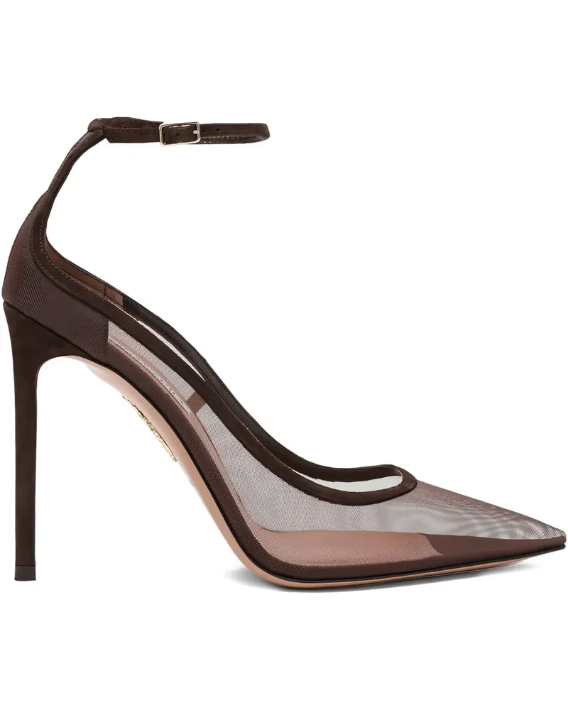 Aquazzura Pumps mit Mesh-Einsatz 85mm - Braun Braun