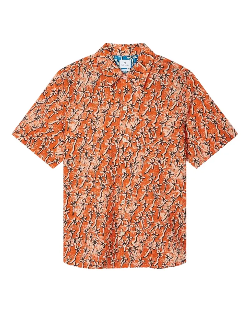 Paul Smith Hemd mit Blumen-Print - Orange Orange