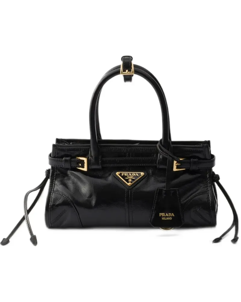 Prada Bonnie mini Schultertasche aus Leder - Schwarz Schwarz