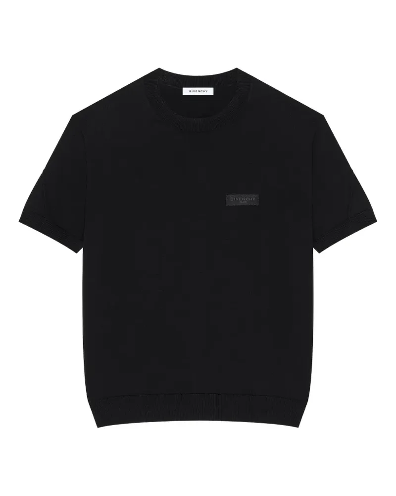 Givenchy Couture Seam T-Shirt aus Strick mit Ripsbanddetail - Schwarz Schwarz
