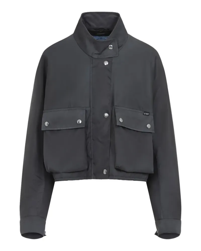Prada Cropped-Jacke mit Rundhalsausschnitt - Grau Grau