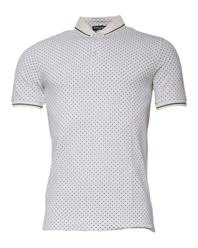 Dolce & Gabbana Gepunktetes Poloshirt - Weiß Weiß