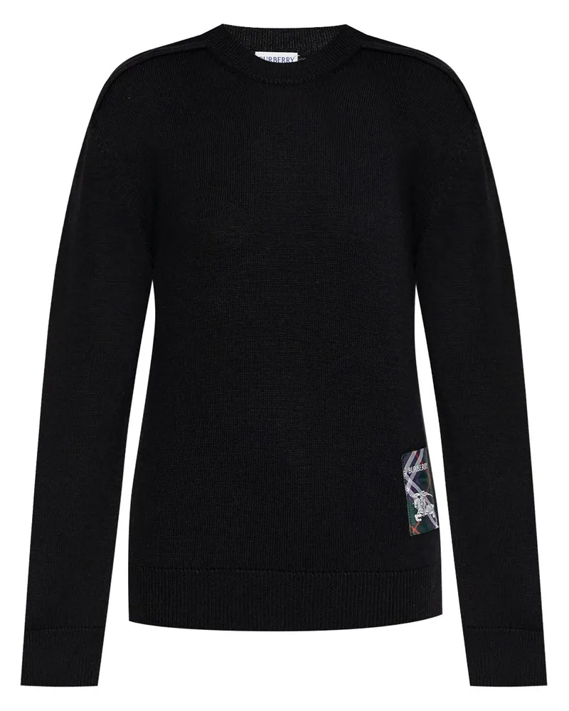 Burberry Pullover mit Logo-Applikation - Schwarz Schwarz
