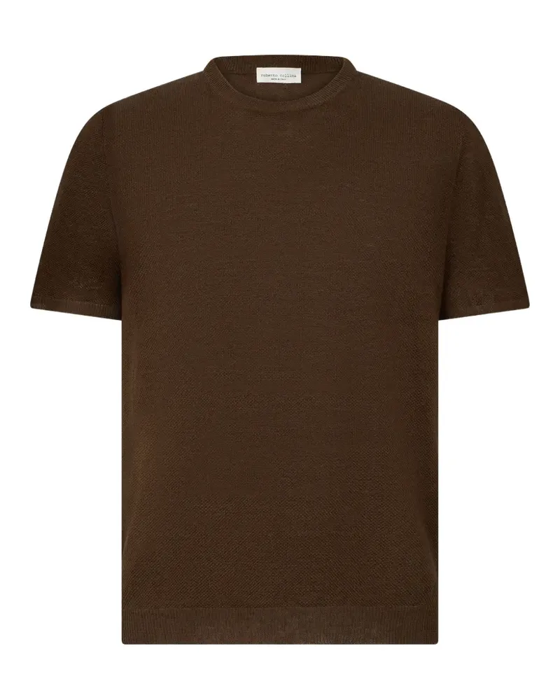 Roberto Collina textured knitted T-shirt - Braun Braun