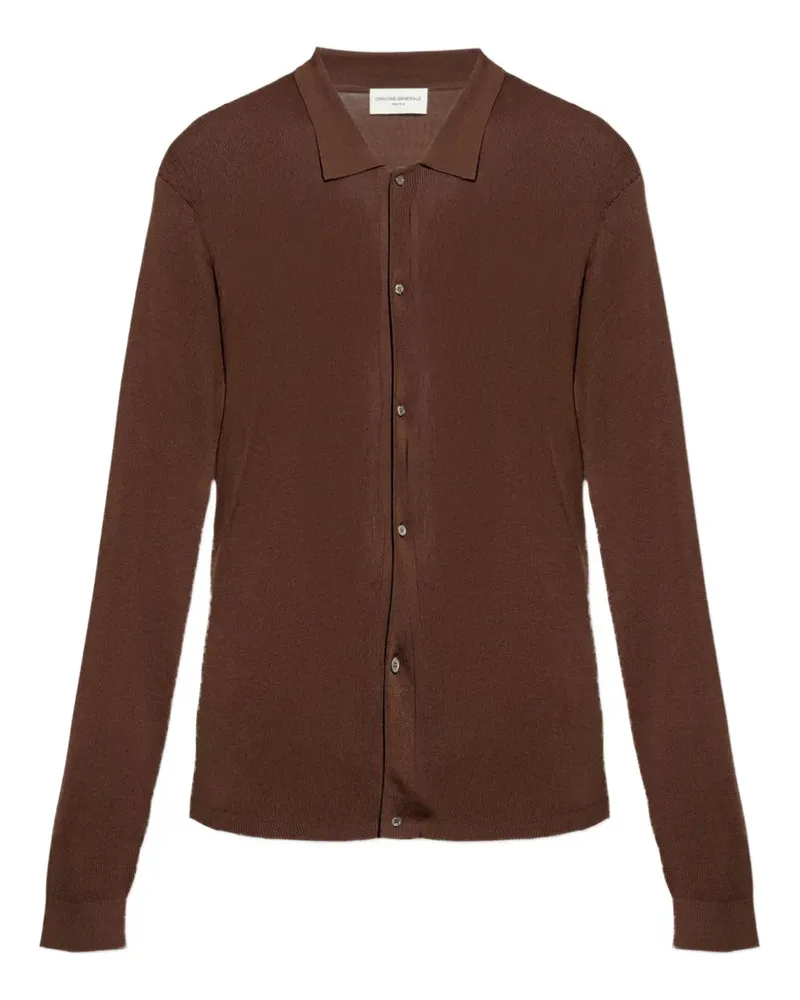 Officine Generale Cardigan mit Knopfverschluss - Braun Braun