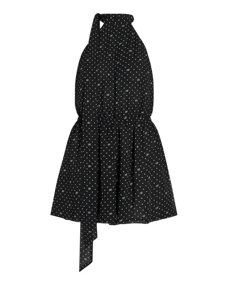 Karl Lagerfeld polka-dot halter-neck playsuit - Schwarz Schwarz