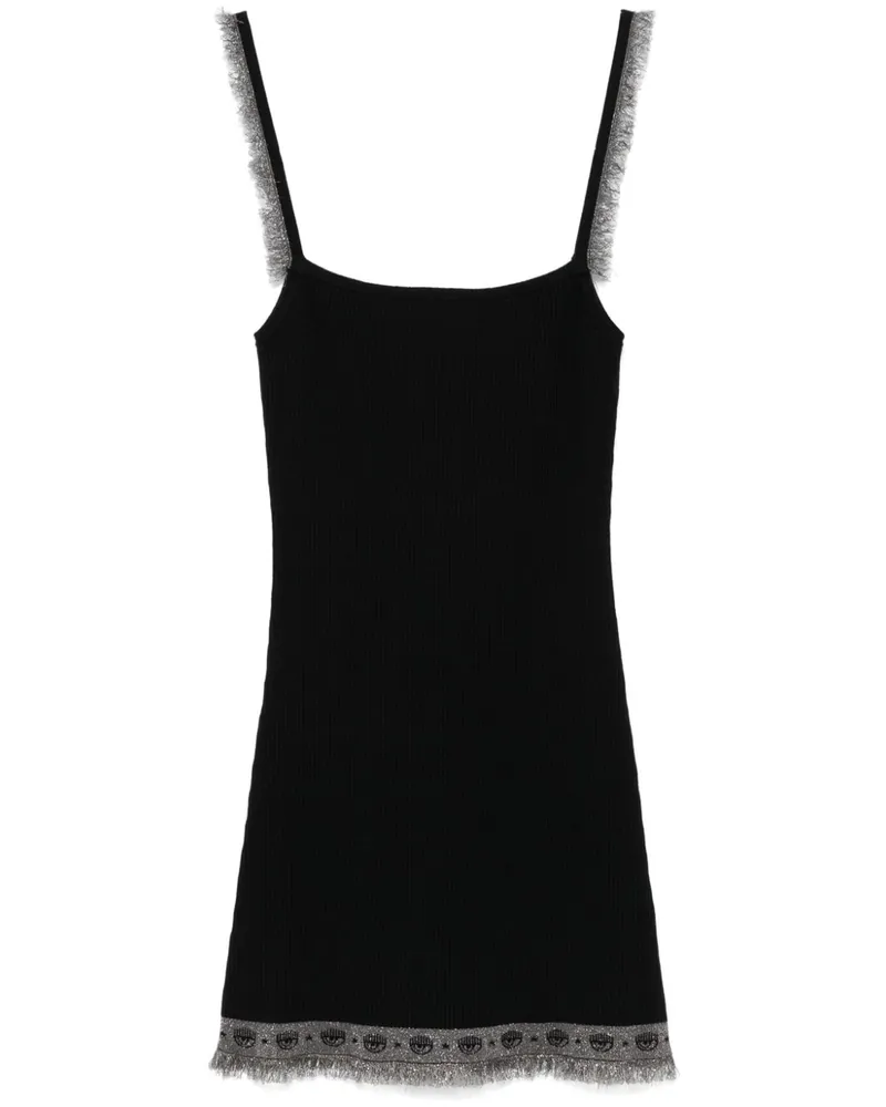 Chiara Ferragni Geripptes Lurex-Minikleid - Schwarz Schwarz