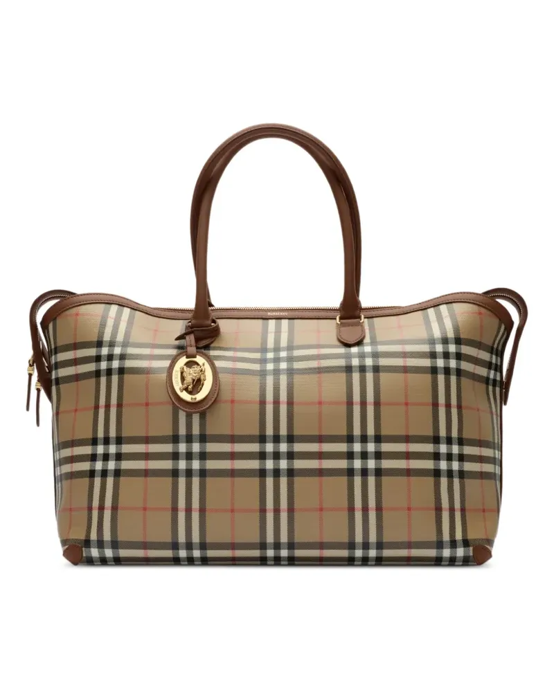 Burberry Mittelgroße Check Handtasche - Nude Nude