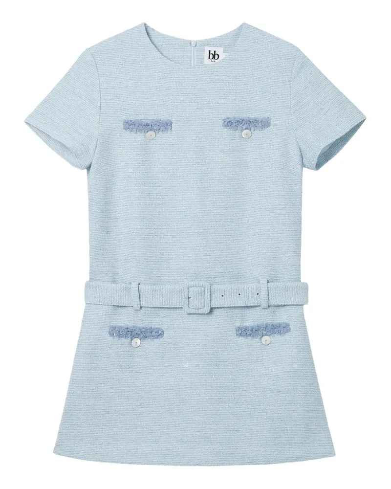 b+ab distressed-detail mini dress - Blau Blau