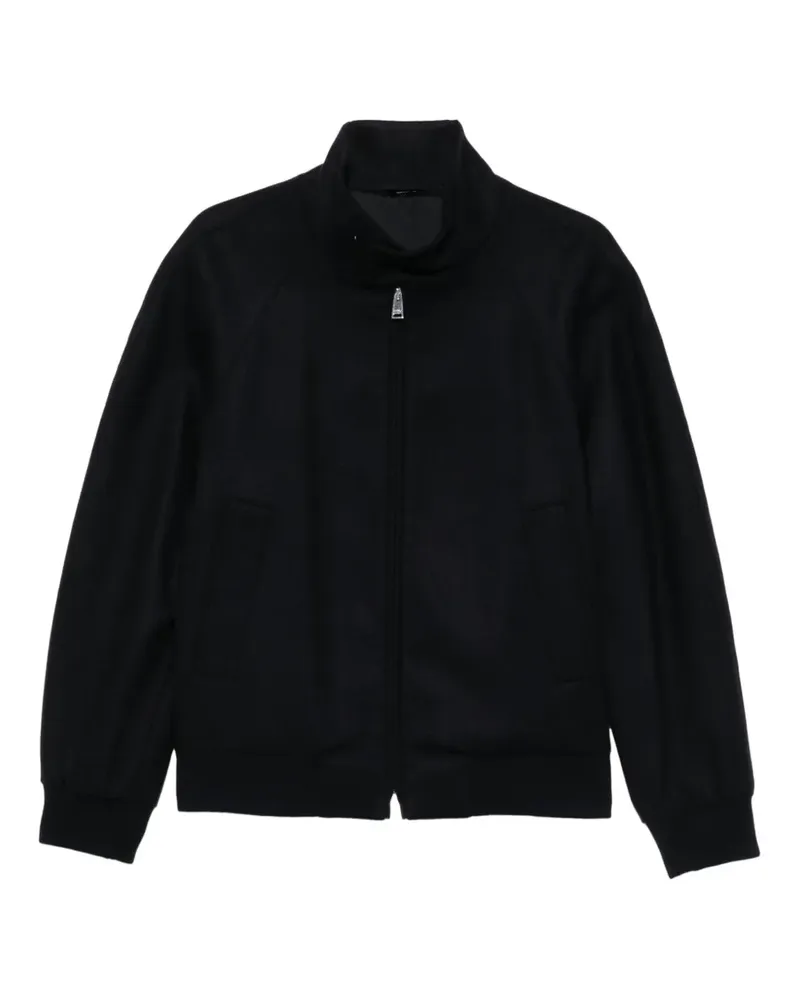 Fendi embossed-logo zip-up jacket - Blau Blau