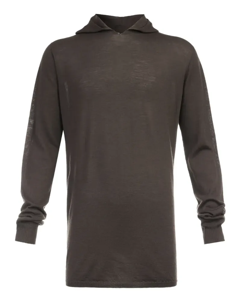 Rick Owens fine-knit hooded sweater - Braun Braun