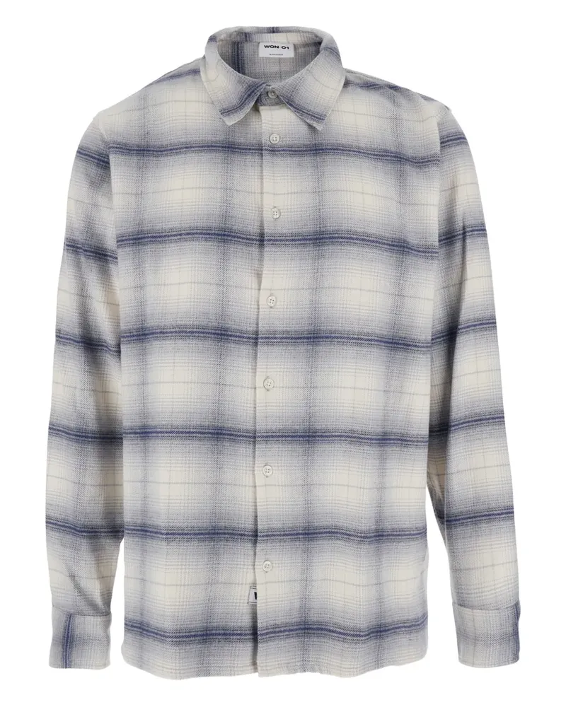 Won Hundred Kariertes Hemd mit klassischem Kragen - Nude Nude