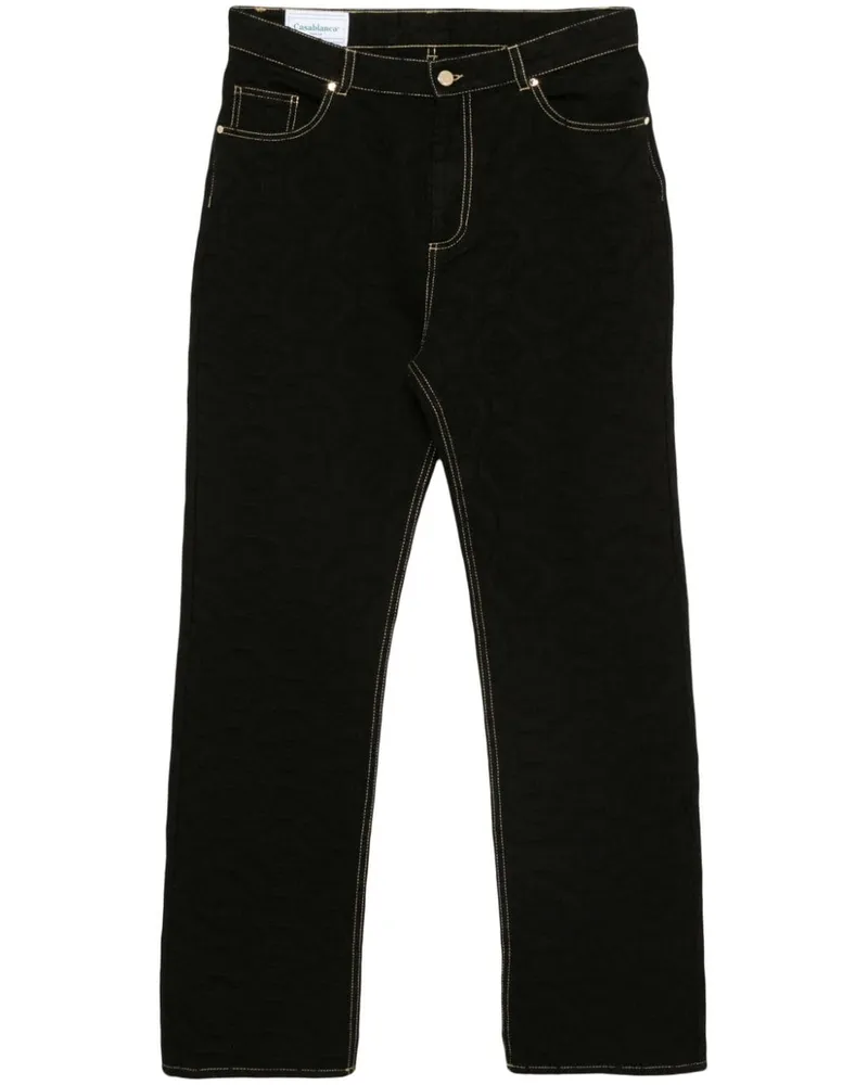 Casablanca Paris Jeans aus Logo-Jacquard Schwarz