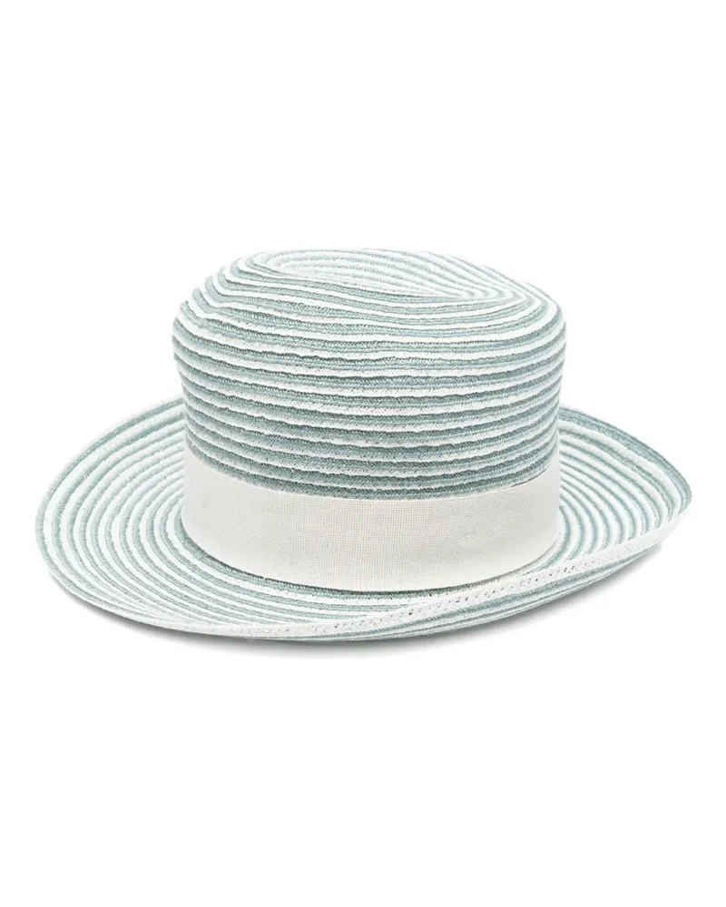 Eleventy Gewebter Hut mit Streifen - Blau Blau