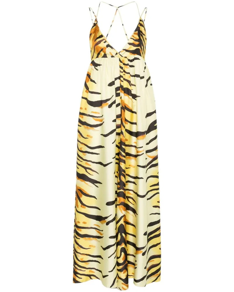 Nanushka Kleid mit Zebra-Print - Gelb Gelb