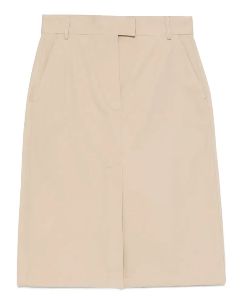 A.P.C. belt-loops front-slit skirt - Nude Nude