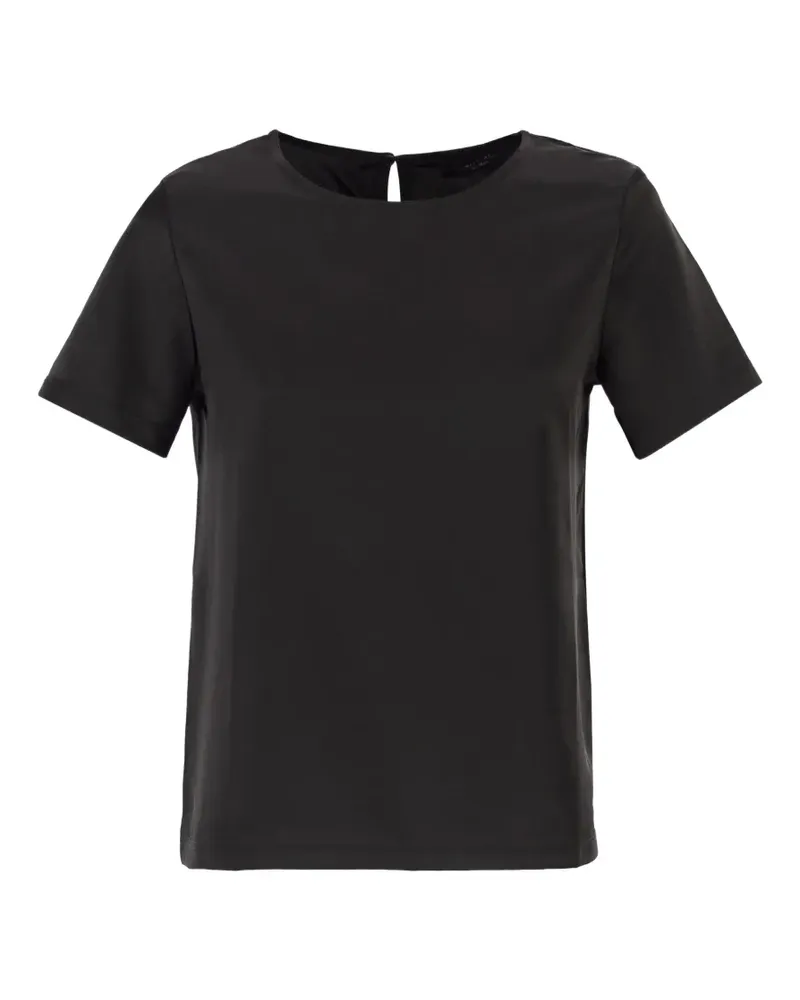 Max Mara T-Shirt mit Kontraststruktur - Schwarz Schwarz