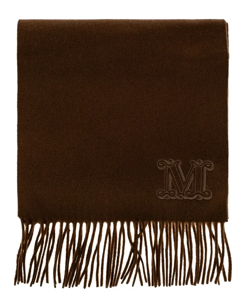 Max Mara Stola aus Kaschmir mit Monogrammstickerei - Schwarz - Braun Braun