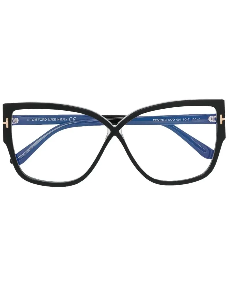 Tom Ford Brille mit Cat-Eye-Gestell - Schwarz Schwarz
