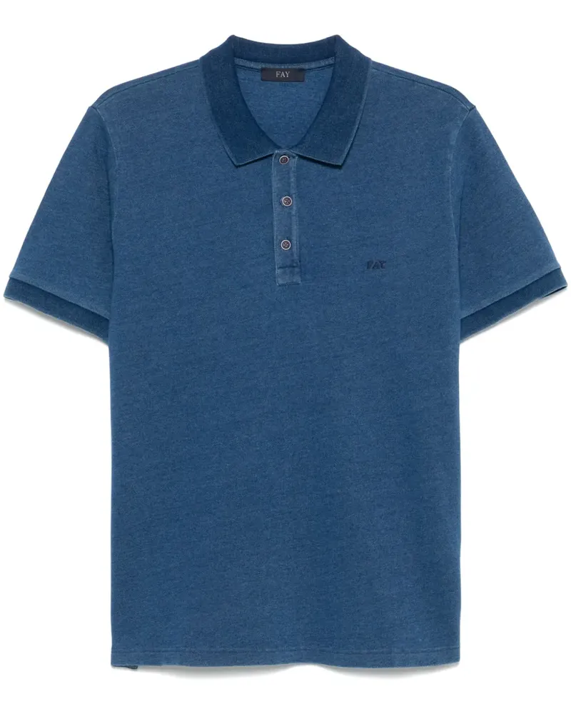 Fay Poloshirt mit Logo-Stickerei - Blau Blau
