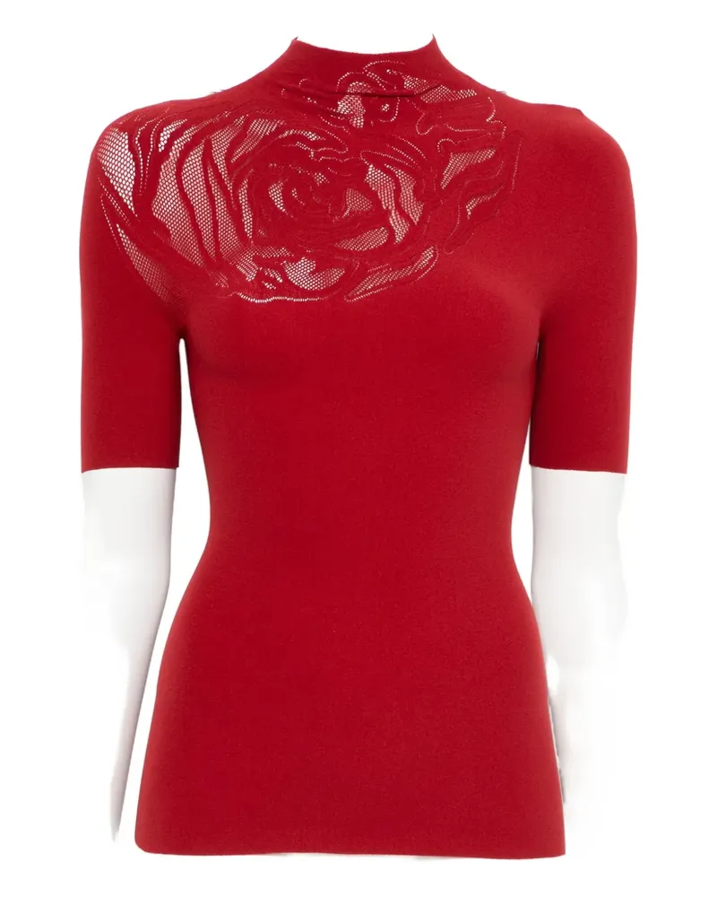 Wolford rose-patterned top - Rot Rot