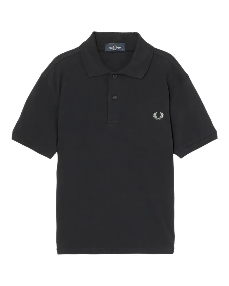 Fred Perry Kurzärmeliges Poloshirt mit Lorberrkranz - Schwarz Schwarz