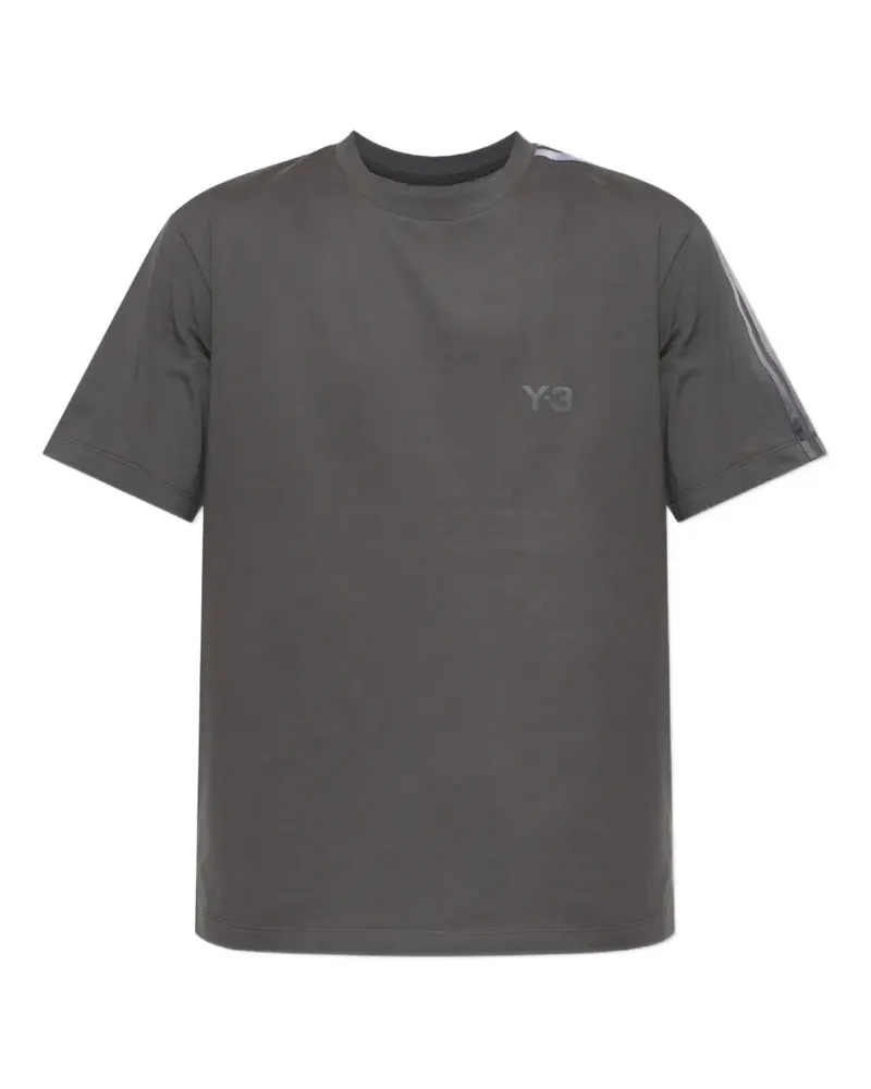 Y-3 logo-print side-stripe T-shirt - Grau Grau