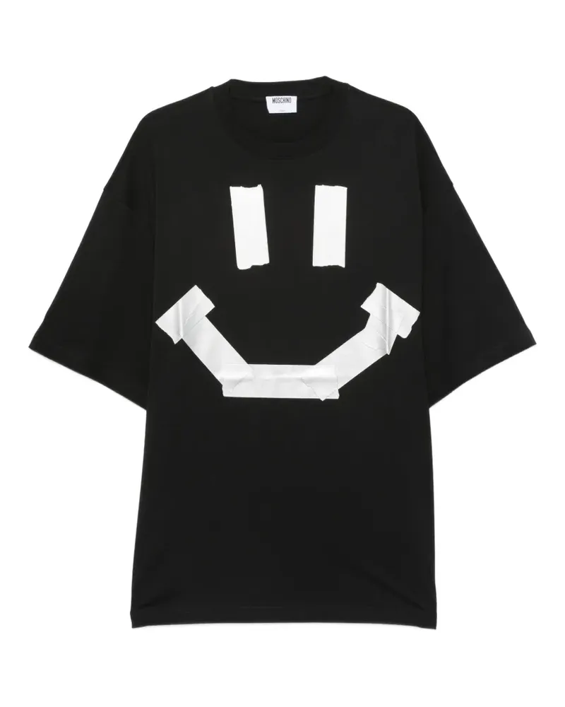 Moschino T-Shirt mit Smiley-Print - Schwarz Schwarz
