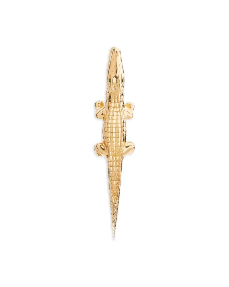 Bibi van der Velden 18kt Alligator Gelbgoldohrring mit Tsavorit Gold