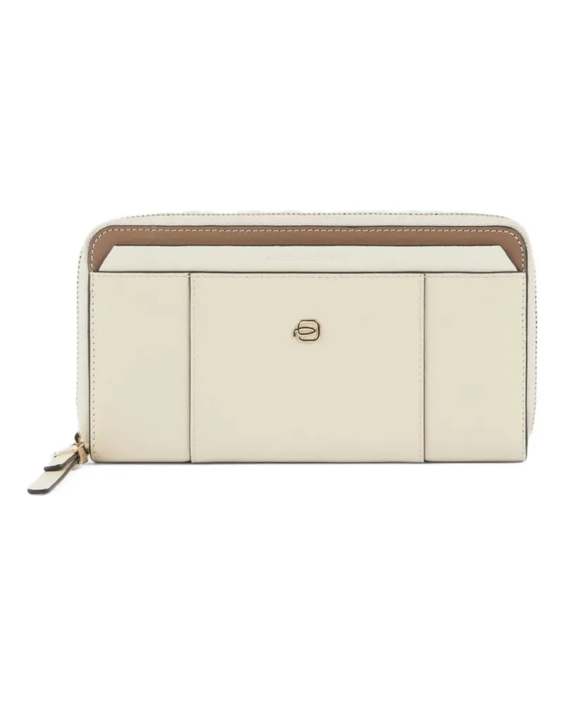 Piquadro Circle zip-around leather wallet - Nude Nude