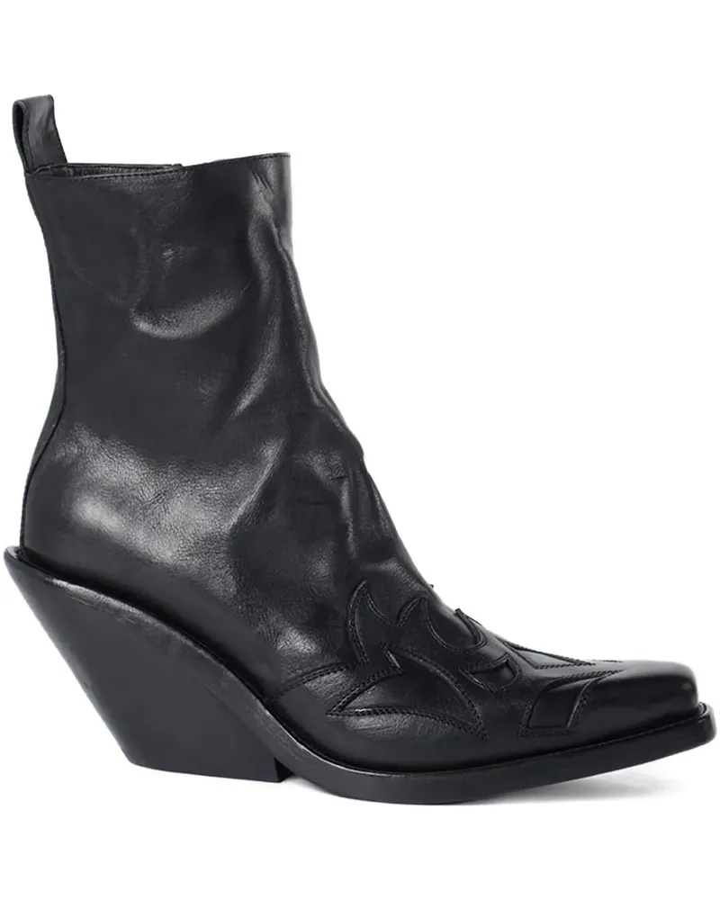 Ann Demeulemeester Stiefel mit geschnitztem Detail - Schwarz Schwarz