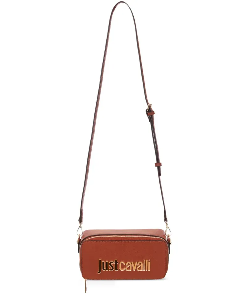 Just Cavalli Schultertasche mit Logo-Schild - Braun Braun
