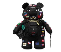 Rucksack mit Flaggen-Patches - Schwarz