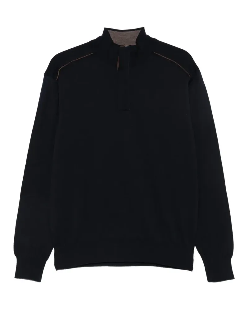 Paul & Shark Pullover mit kurzem Reißverschluss - Blau Blau