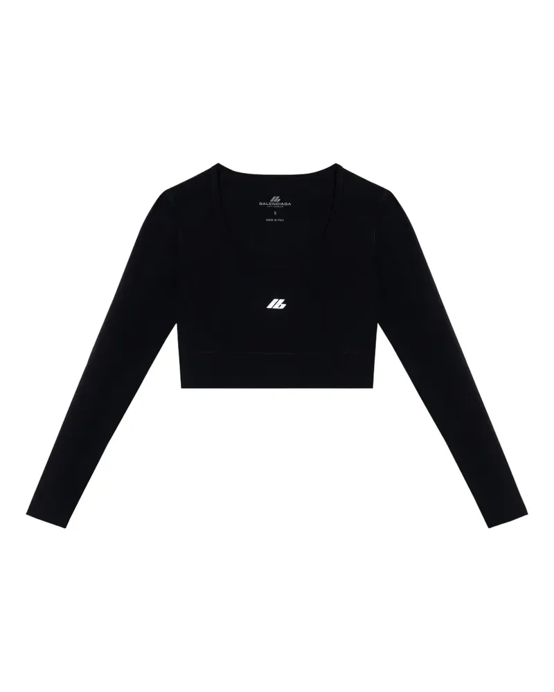 Balenciaga Cropped-Oberteil mit Logo - Schwarz Schwarz