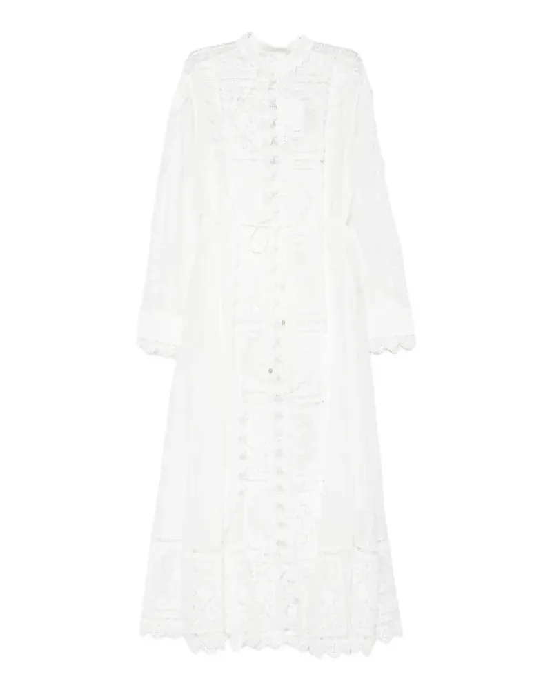 Zimmermann midi Aster embroidered midi dress - Weiß Weiß