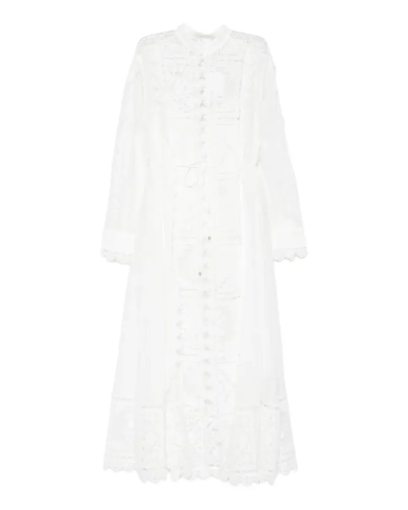 Zimmermann midi Aster embroidered midi dress - Weiß Weiß