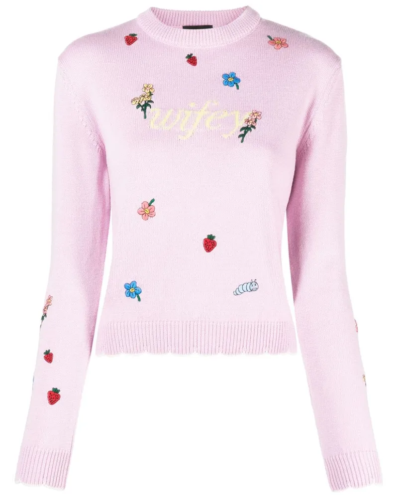 GCDS Gestrickter Pullover Rosa