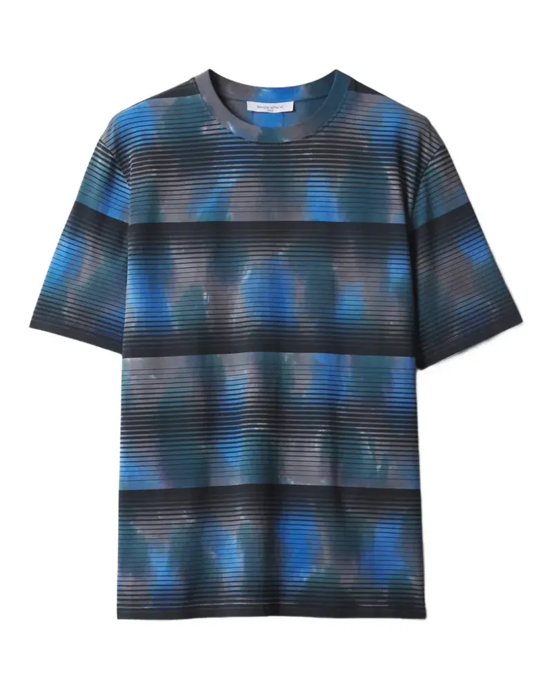 Kitsuné Gestreiftes T-Shirt - Blau Blau