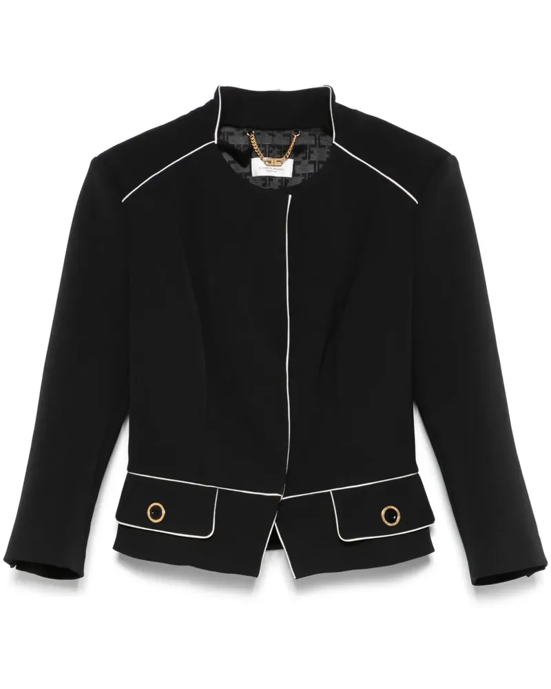 Elisabetta Franchi Jacke mit Schaldetail - Schwarz Schwarz