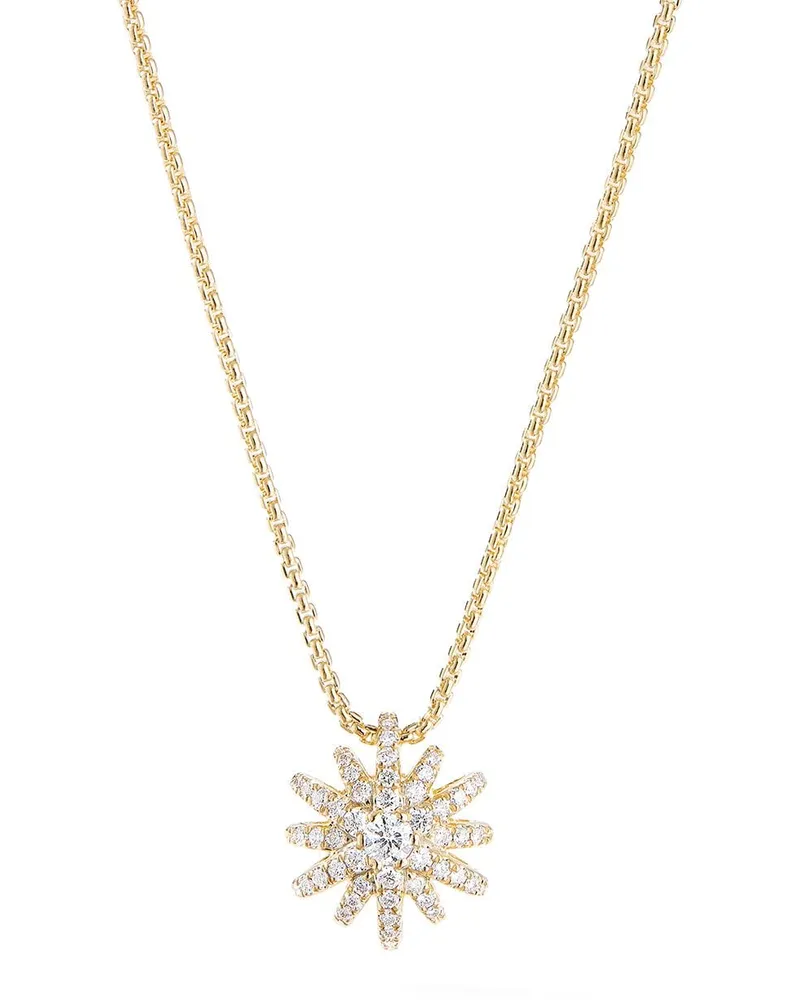 David Yurman 18kt Gelbgoldhalskette mit Diamanten Gold