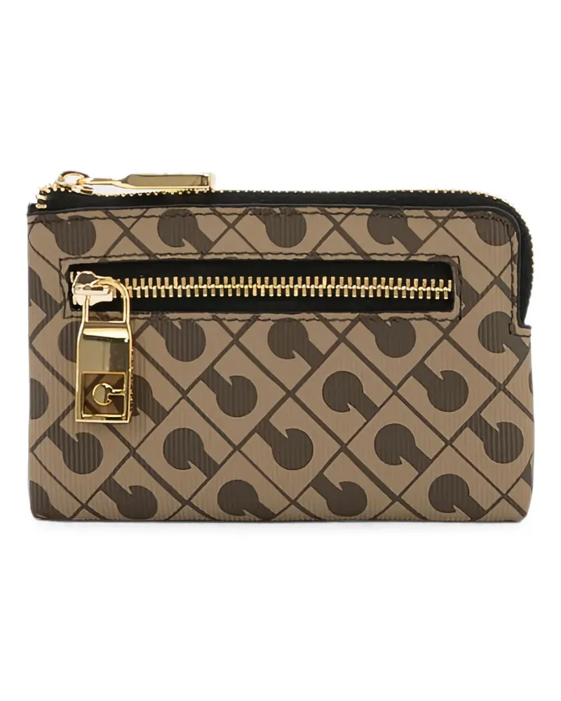 Gherardini Clutch mit Monogramm-Print - Braun Braun