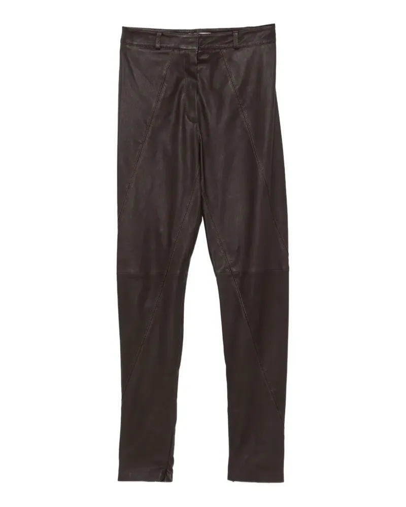 FRANKIE Shop Dune Lederhose mit Kontrasteinsätzen - Braun Braun